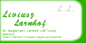 liviusz larnhof business card